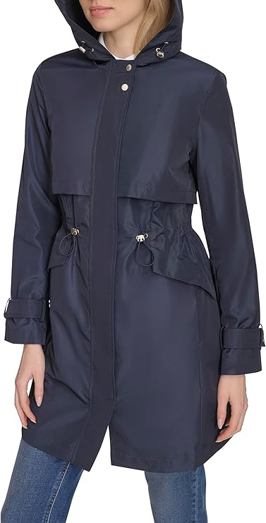 Cole Haan Women’s Travel Packable Casual Trench Style Parka Jacket